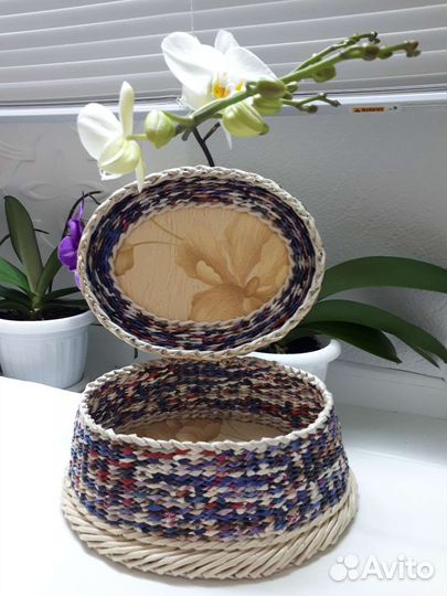 Шкатулка для украшений,ручная работа,плетеная