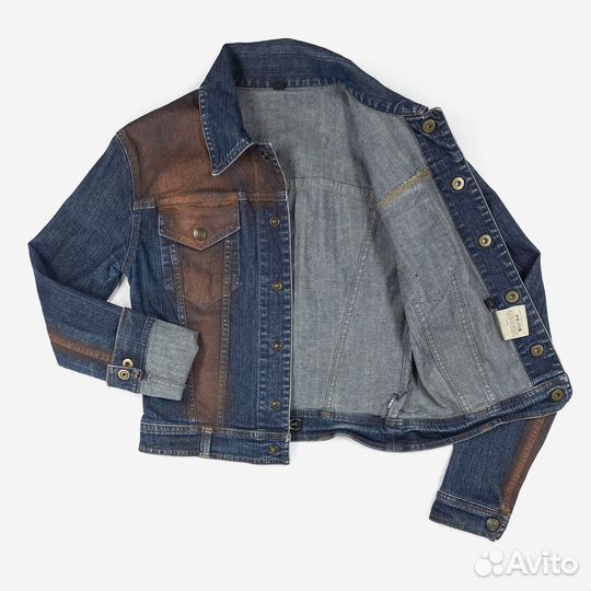 Just cavalli glitter spray painted denim jacket