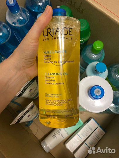 Bioderma гель для душа, Uriage масло, гель д/душа
