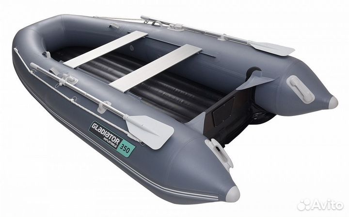 Надувная лодка gladiator E350PRO серая