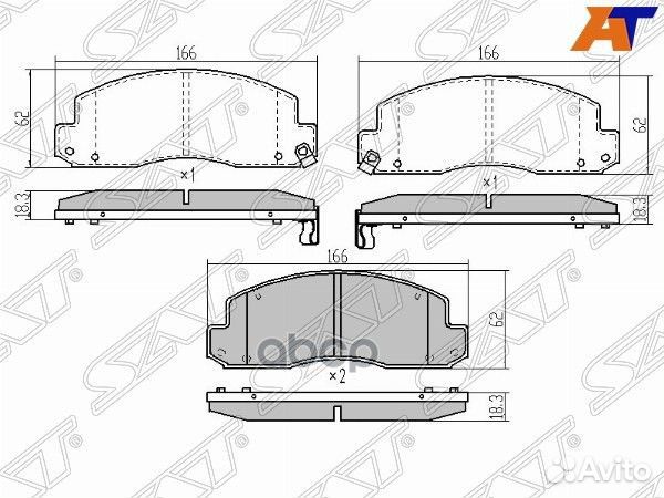 Колодки тормозные перед toyota dyna XZU301 00