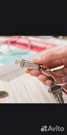 Флешка SanDisk Ultra dual drive 128 gb, 64gb