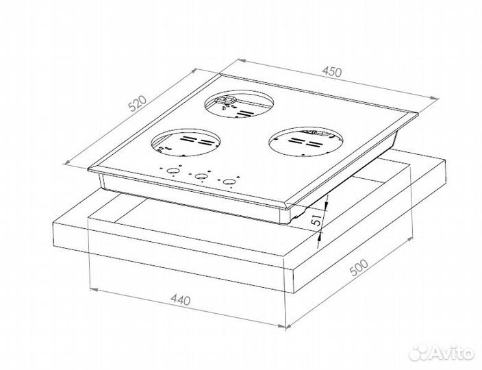 Газовая варочная панель Kuppersberg FS 45 X