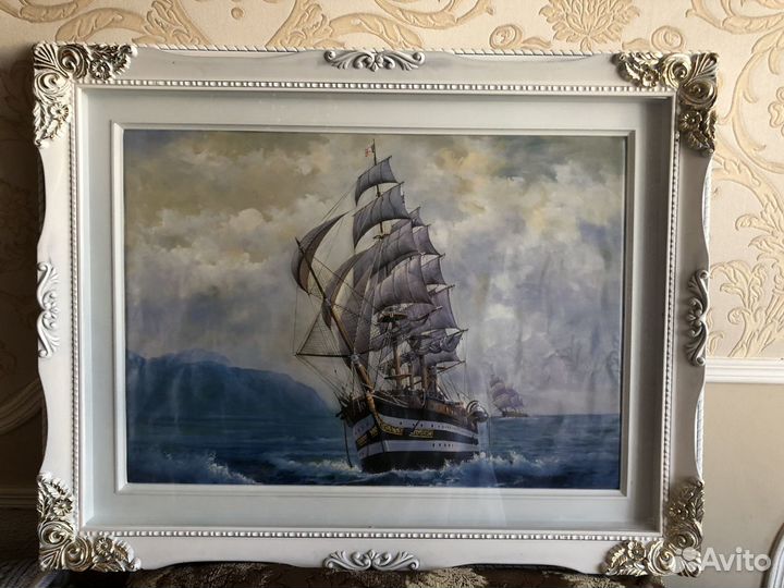 Корабль картина в рамке