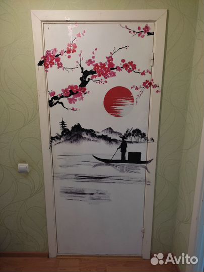 Красивая интерьерная наклейка украшение для двери