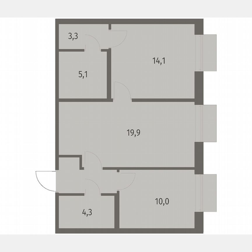2-к. квартира, 60,4 м², 2/12 эт.