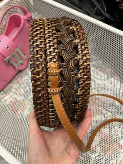 Сумка плетеная круглая