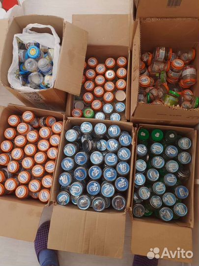 Баночки от детского питания и разные