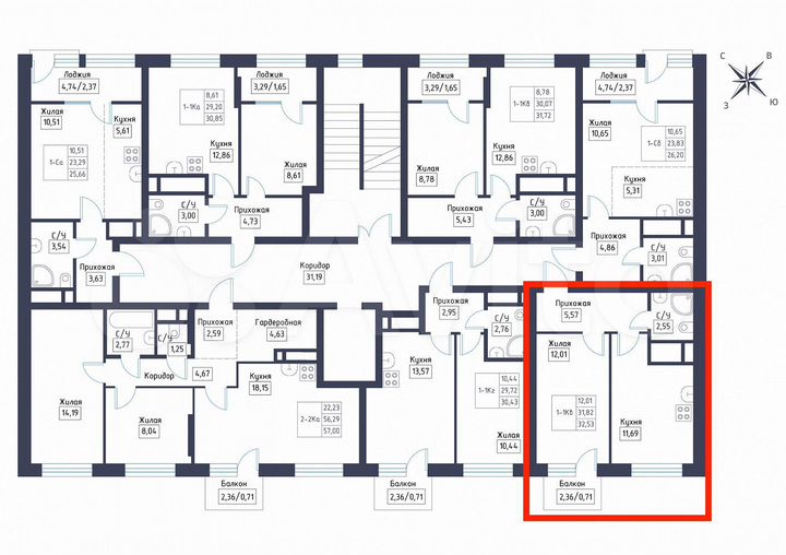 1-к. квартира, 32,5 м², 5/9 эт.