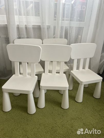 Стул детский белый маммут IKEA