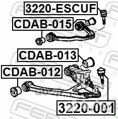 Опора шаровая cadillac escalade III 2007-2013 3