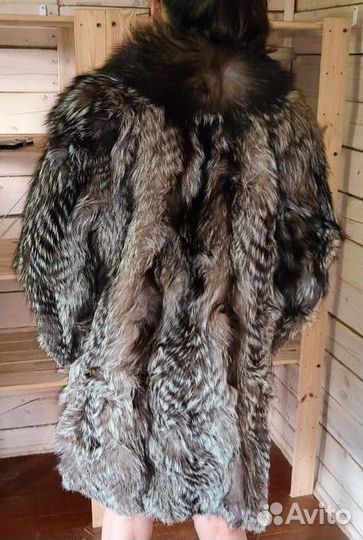 Шуба из чернобурой лисы