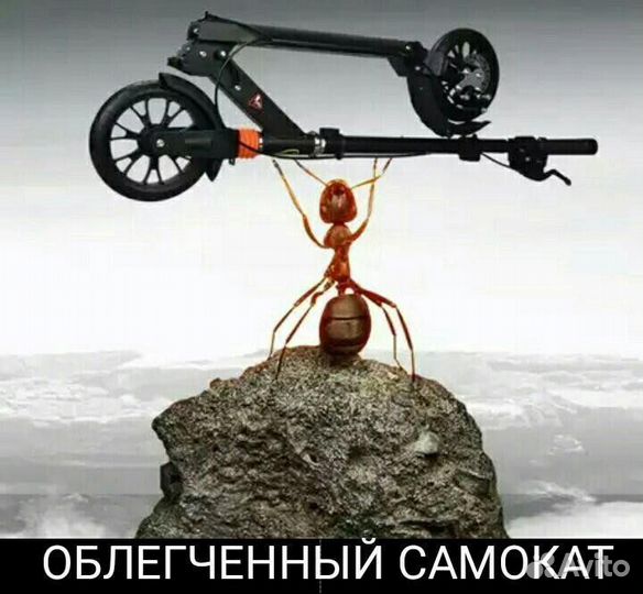 Самокат urban scooter С дисковым тормозом черный