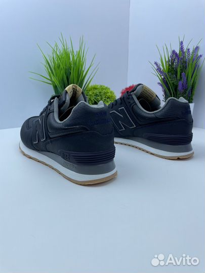 Кроссовки new balance 574 кожаные