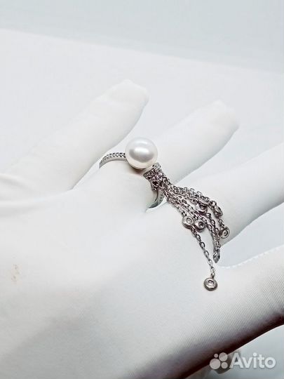 Серьги серебро с жемчугом