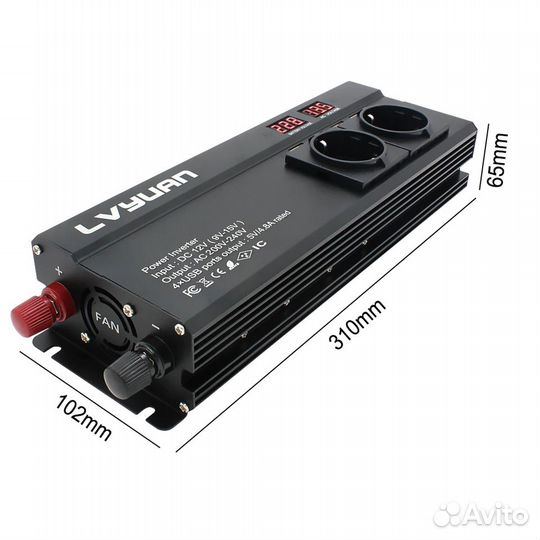 Инвертор Преобразователь 12 в 220 в 6000 Ватт