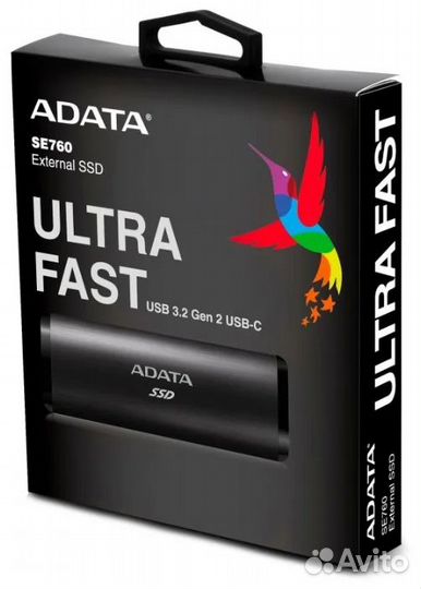 Внешний жёсткий диск (SSD) A-data ASE760-1TU32G2-CBK