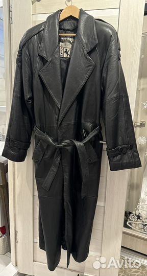 Кожаный плащ мужской