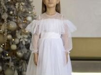 Детское нарядное платье белое 146р