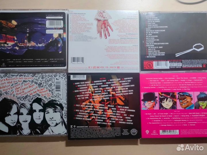 CD диски My Chemical Romance, Green Day, Paramore