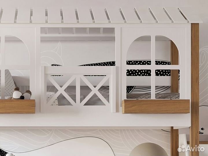 Кровать чердак домик с окном