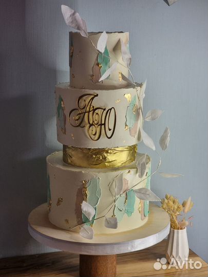 Топпер свадебные инициалы на бок или верхушку торт