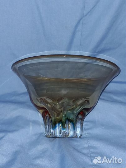 Ваза конфетница цветное стекло СССР