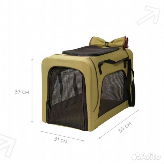 Двойная коляска для животных до 10 кг, оливковая