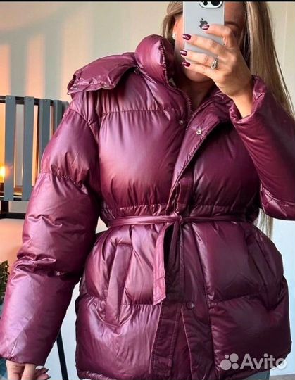 Пуховик корея винный