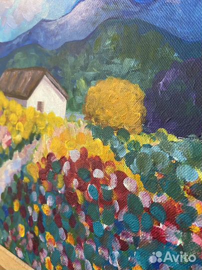 Картина маслом пейзаж Италии с домиком