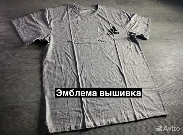 Футболка Adidas мужская светло-серая новая