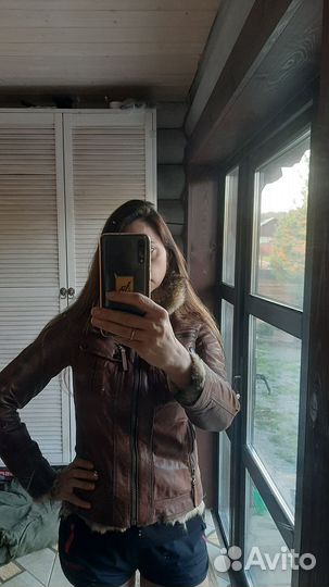 Кожаная куртка на меху