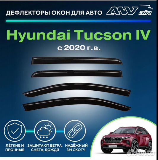 Дефлекторы окон на Hyundai Tucson IV с 2020 г.в