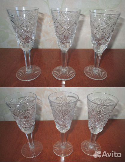 Фужеры, бокалы, рюмки хрустальные СССР, Чехослов
