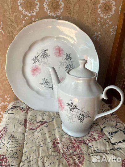 Блюдо, кофейник, фарфор СССР