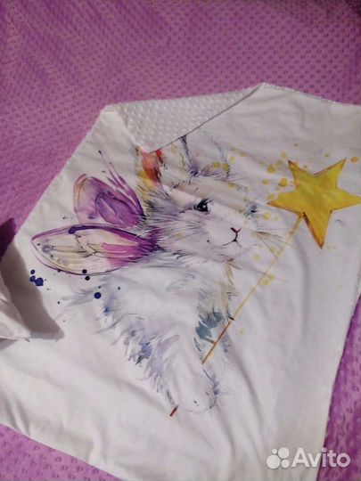 Детский комплект в кроватку (одеяло и подушка)