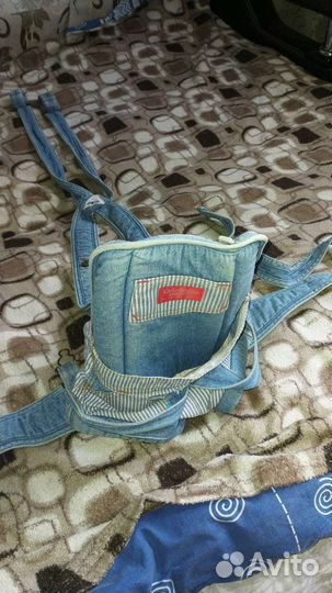 Рюкзак переноска кенгуру джинсовая