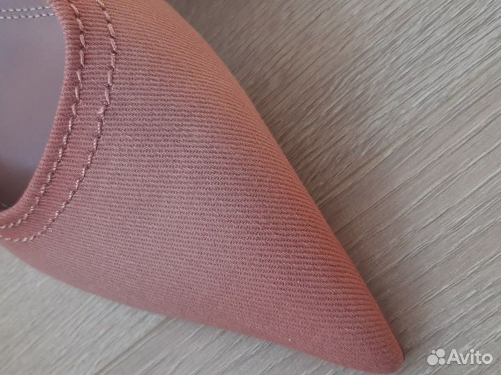 Туфли Zara пепельно розовый джинс 39 40