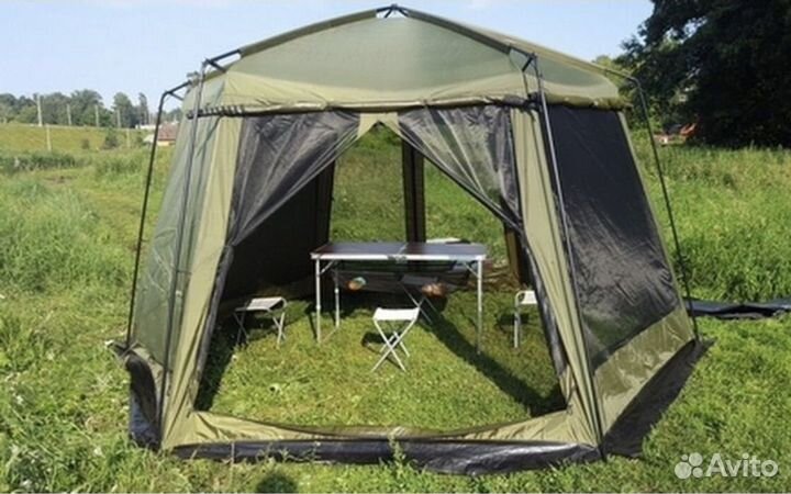 Шатер палатка с москитной сеткой и ветрозащитой