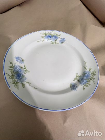 Дулево 1940 год огромное блюдо с хризантемами