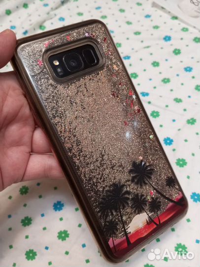 Жидкий чехол с блёстками для тел Самсунг S8, S8+