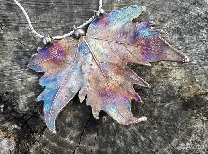 Живые украшения из меди и листьев (гальваника)