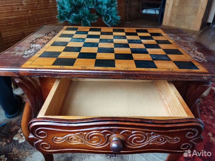 Стол шахматы деревянные ручной работы