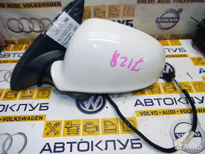 Зеркало левое VW Гольф 6 белое B9A