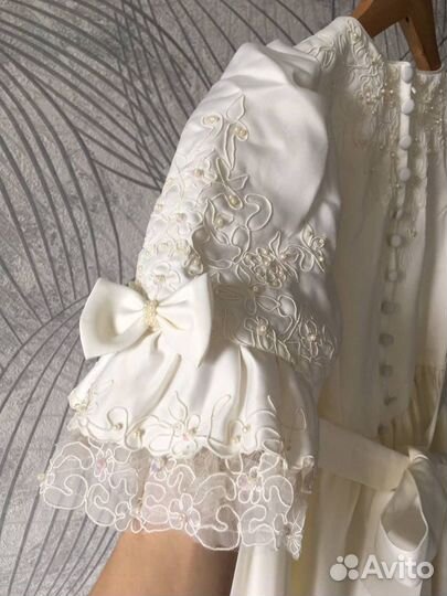 Женское винтажное белое платье