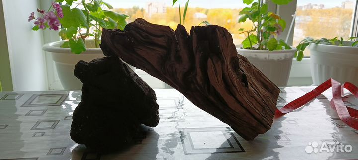 Коряга и лава,аквариум140