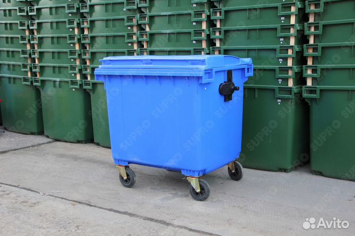 Пластиковый мусорный контейнер 1100л Ш3864