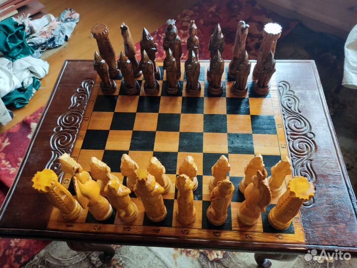 Стол шахматы деревянные ручной работы