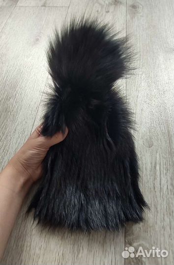Шапка норковая вязаная женская