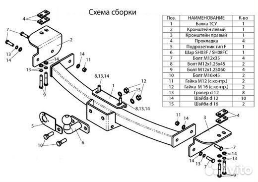 Toyota Land Cruiser Prado 120 / 150 Фаркоп Z1EF1